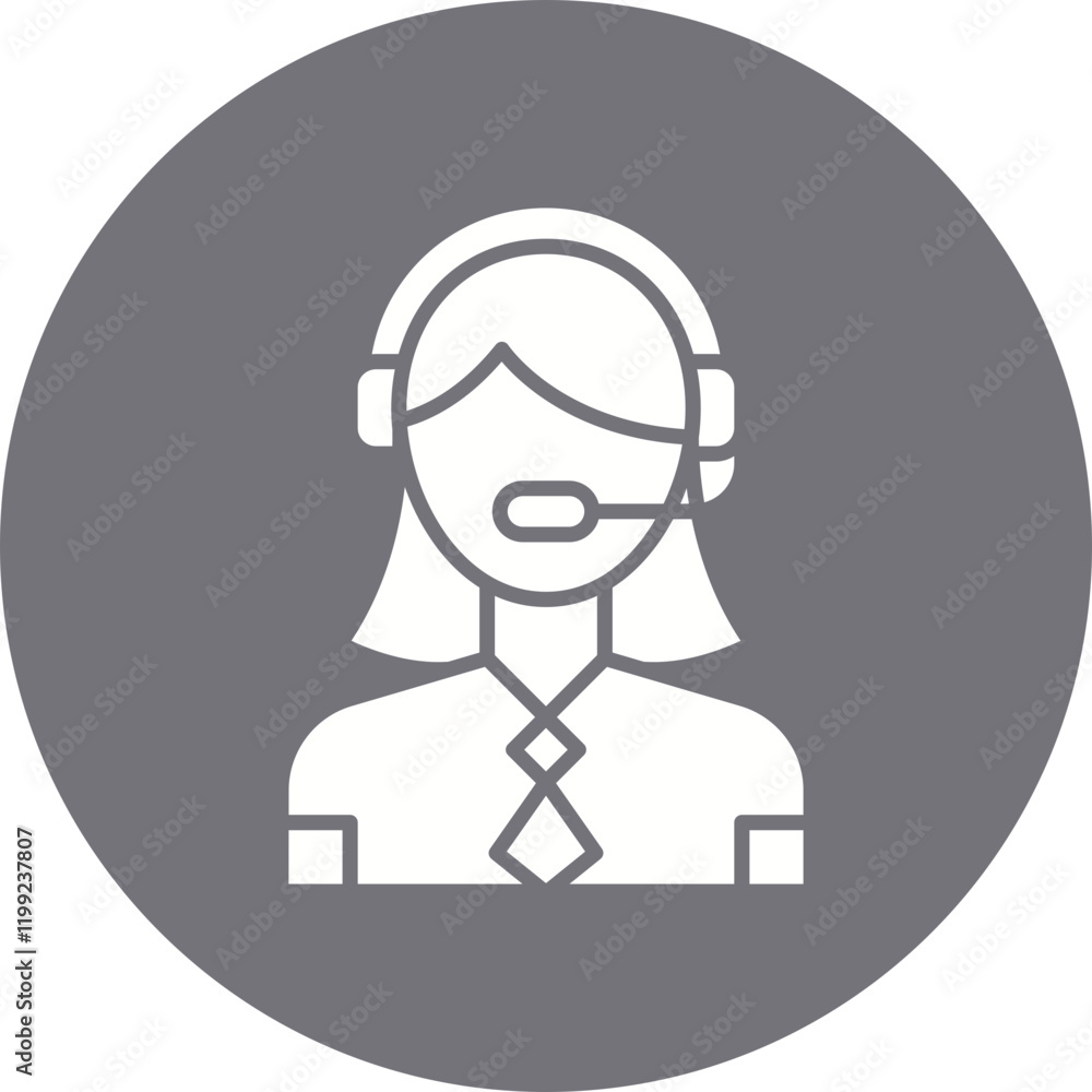 Call Center Agent icon single vector illustration Call Center Agent icon single vector illustration