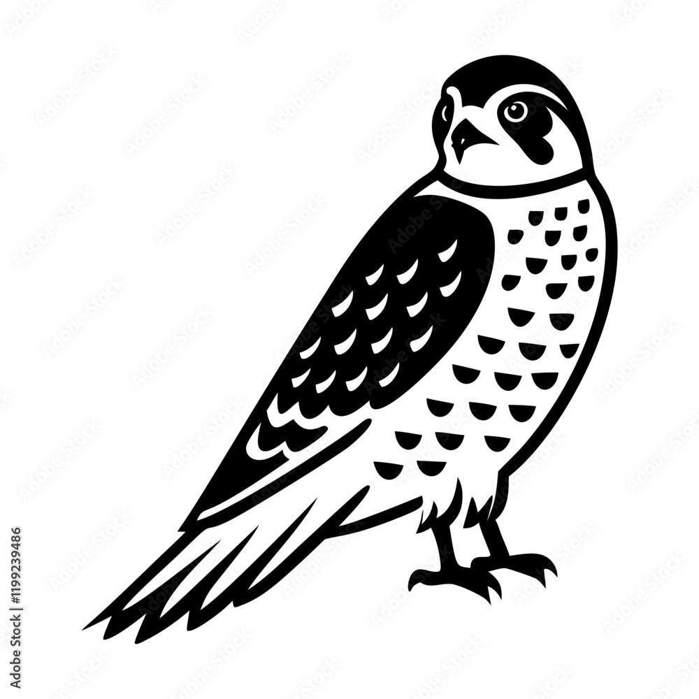 Fototapeta premium American kestrel icon designed in solid style
