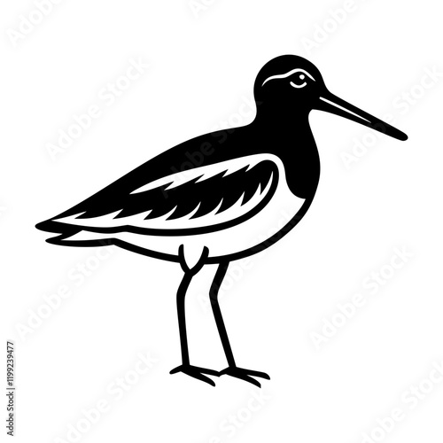 A solid icon of american oystercatcher