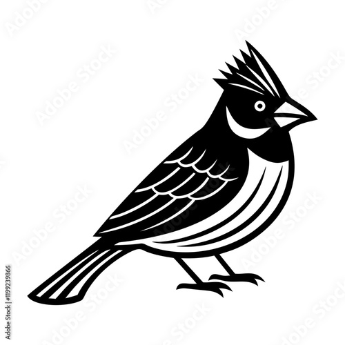 A glyph style icon of cardinal bird