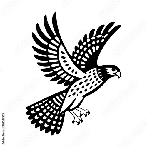 Cooper hawk icon in glyph style