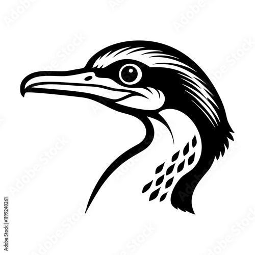 An icon of cormorant in solid style