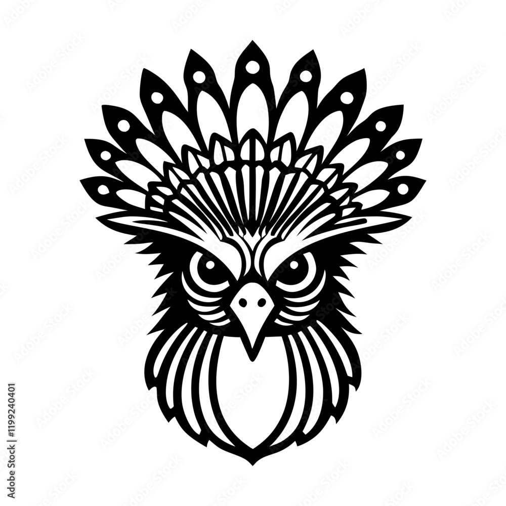 Obraz premium An icon of crowned bird in solid style