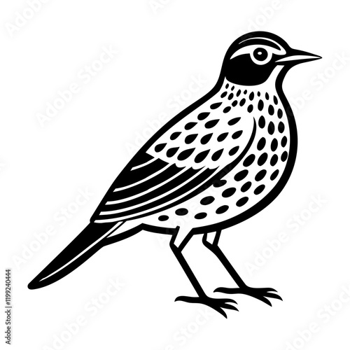 A glyph style icon of eastern meadowlark