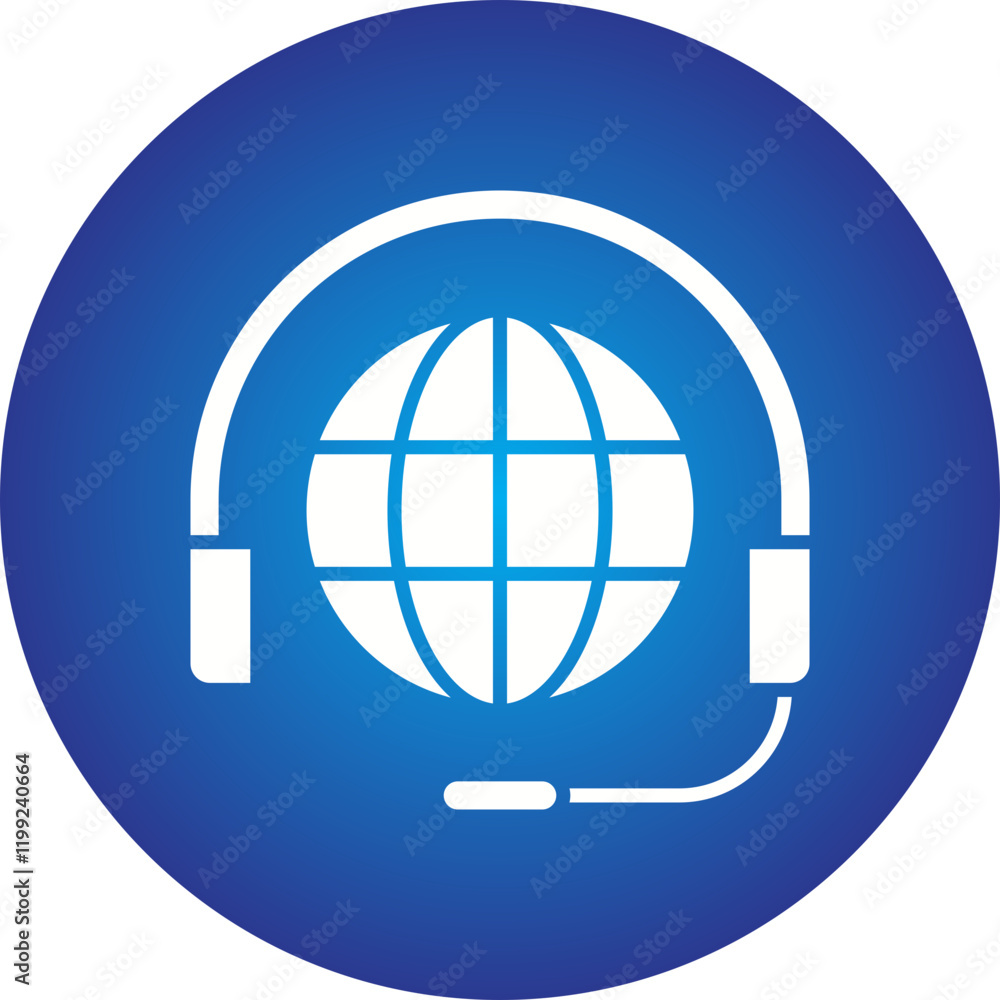Worldwide Support icon single vector illustration Worldwide Support icon single vector illustration