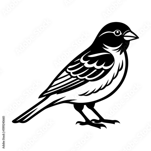 A solid icon of finch bird