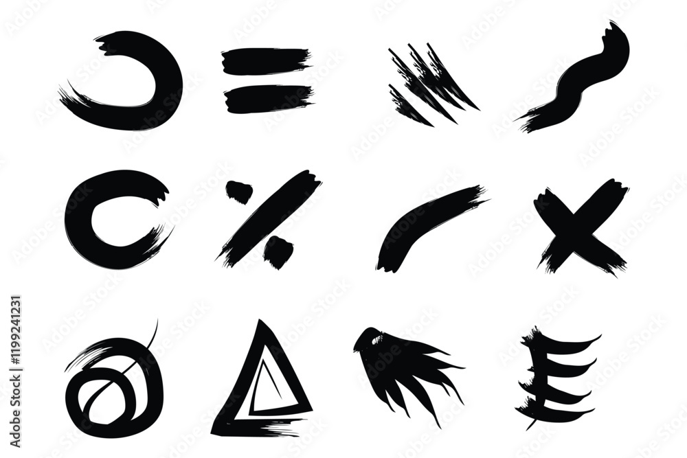 Fototapeta premium Grungey Brush Stroke Shapes for Modern Design