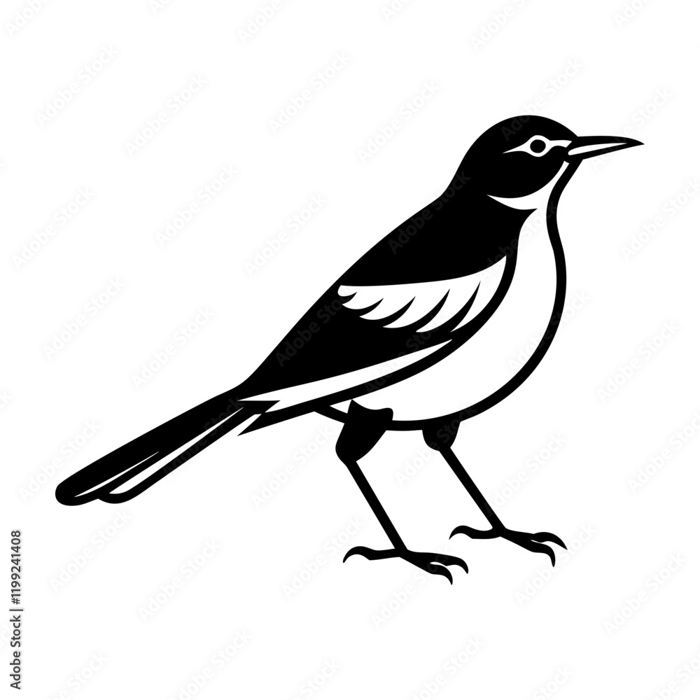Fototapeta premium An icon of mockingbird in solid style