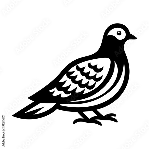A glyph style icon of mourning dove
