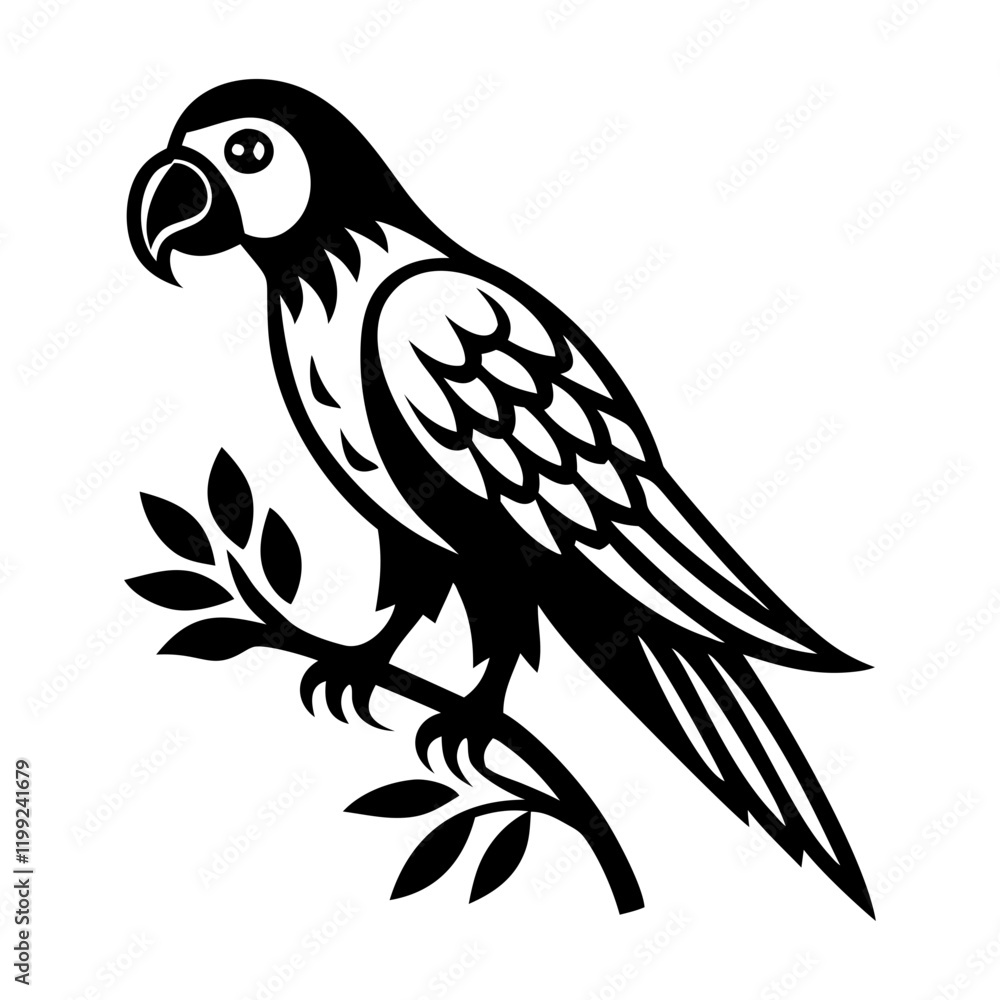 Obraz premium A solid icon of parrot sitting