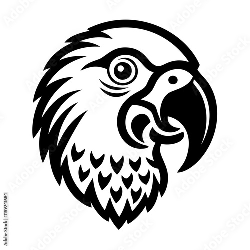 An icon of parrot head in solid style