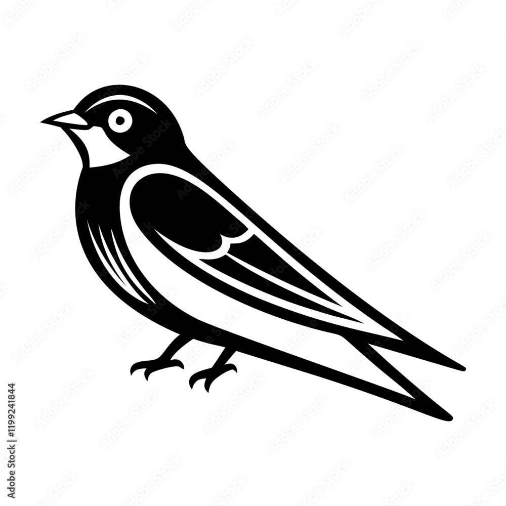 Obraz premium An icon of purple martin in solid style