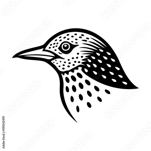 A solid icon of starling bird