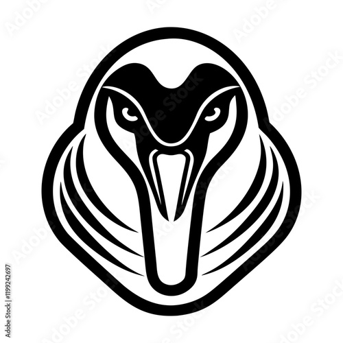 A solid icon of trumpeter swan