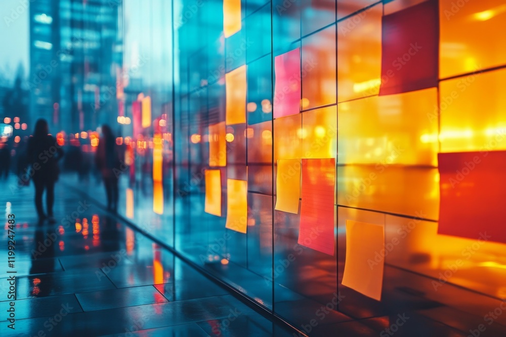 Fototapeta premium Abstract colorful city lights at night