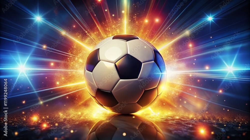 Fototapeta premium Soccer Ball Star Circle Rule of Thirds AI Art
