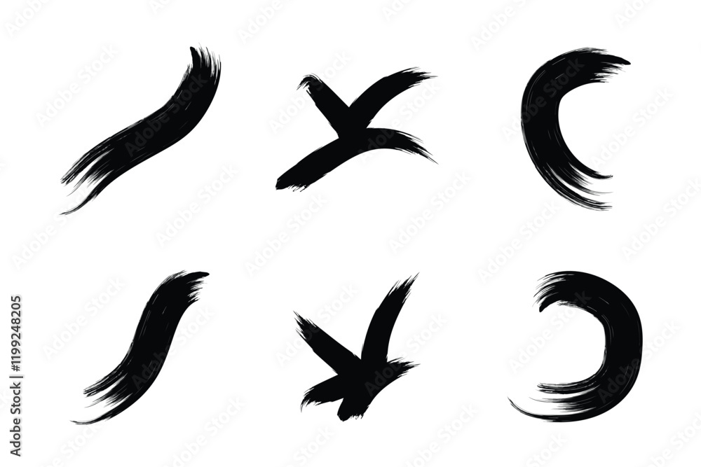 Obraz premium Creative Grunge Brush Stroke Abstract Bundle