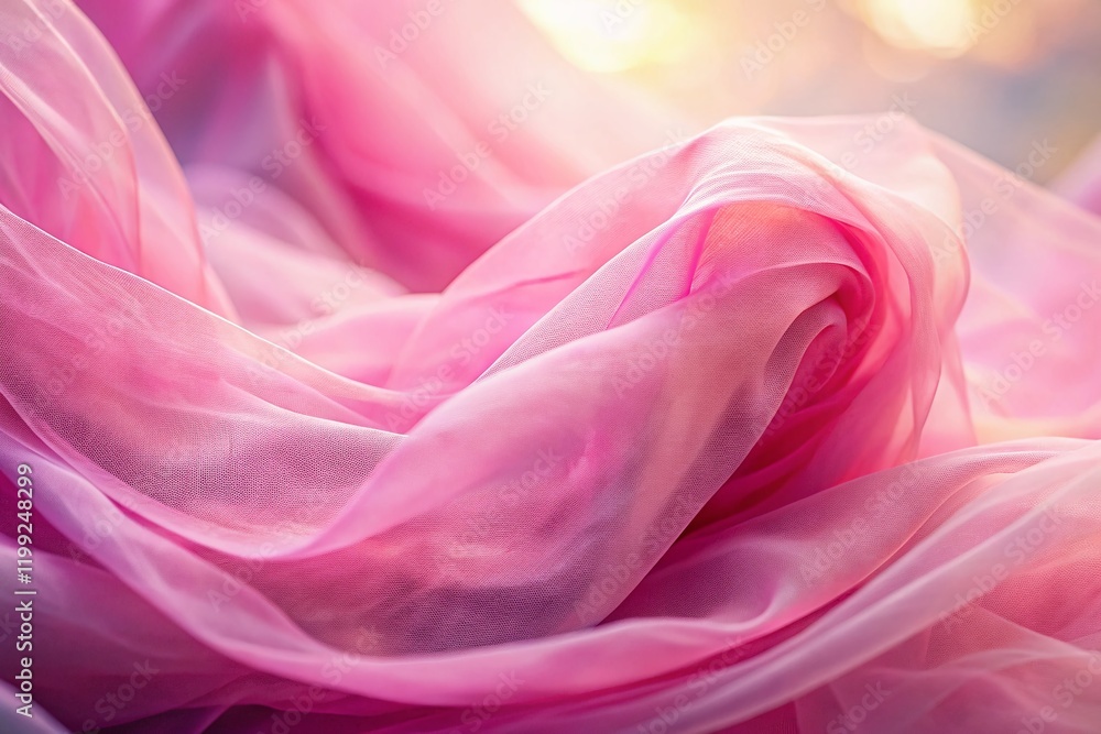 Fototapeta premium Soft Pink Veil Flowing - AI Generated Product Photography