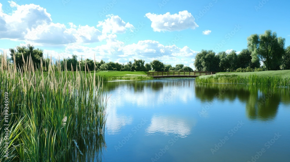 Fototapeta premium Serene Lake Landscape