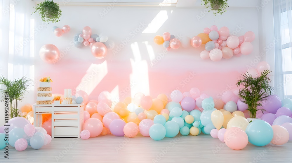 Cheerful and Colorful Toddler s First Birthday with Pastel Balloon Toys Cheerful and Colorful Toddler s First Birthday with Pastel Balloon Toys