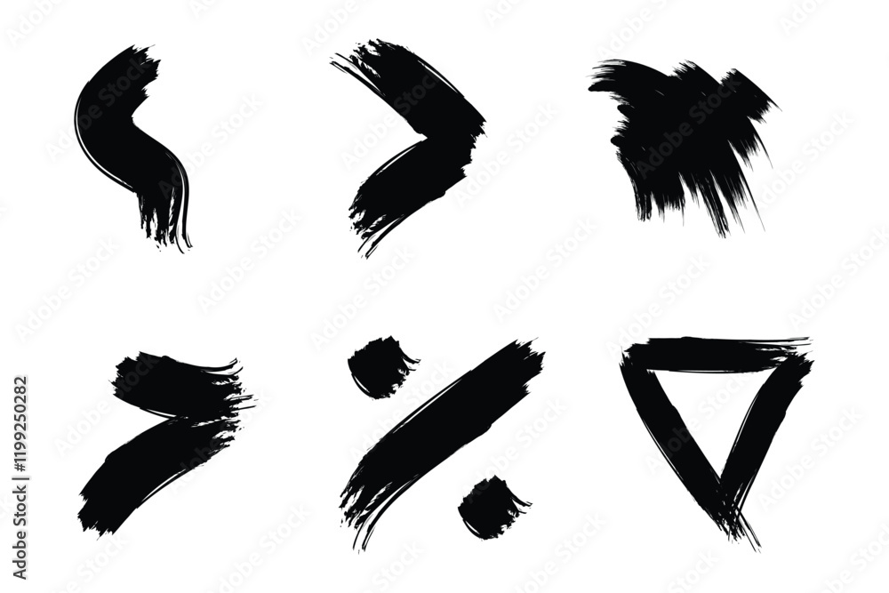 Obraz premium Grunge Brush Stroke Abstract Shapes