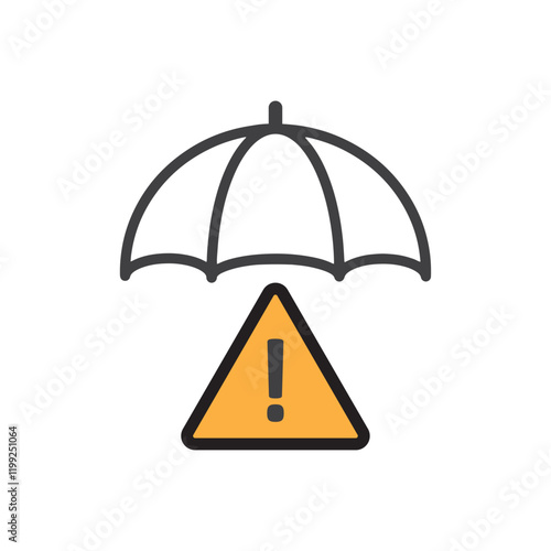 Umbrella risk warning. Illustration vector. Risk management.