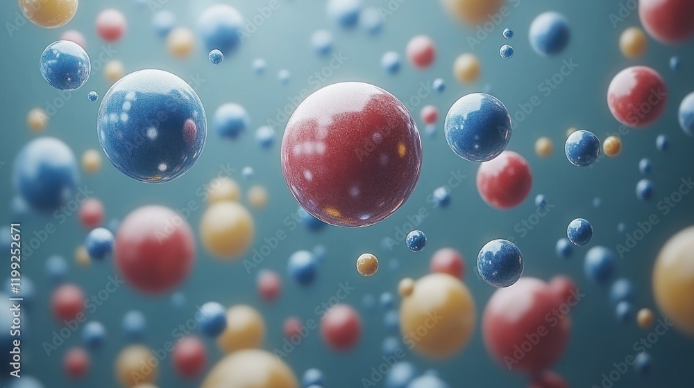 Abstract Colorful Spheres Floating in Space: A 3D Render of Vivid, Shiny Balls Abstract Colorful Spheres Floating in Space: A 3D Render of Vivid, Shiny Balls