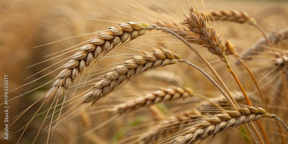 Super Macro Shot of Wheat Berries: Golden Grains Close-Up Super Macro Shot of Wheat Berries: Golden Grains Close-Up