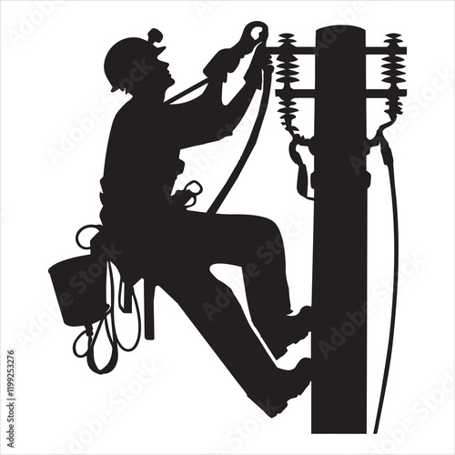 Professional Lineman Electrician Clipart and Vector Design
