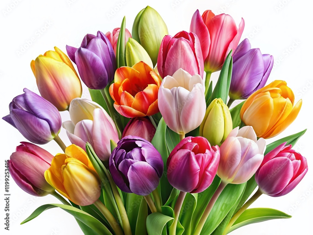 Spring Tulip Flowers Isolated on a Background Spring Tulip Flowers Isolated on a Background