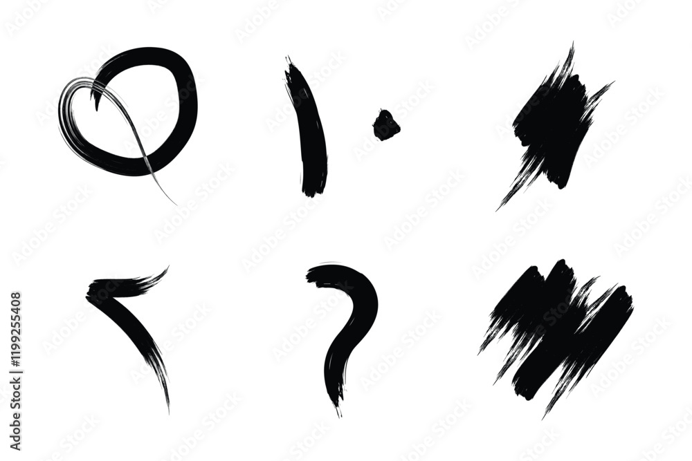 Obraz premium Abstract Grunge Brush Stroke Elements Pack