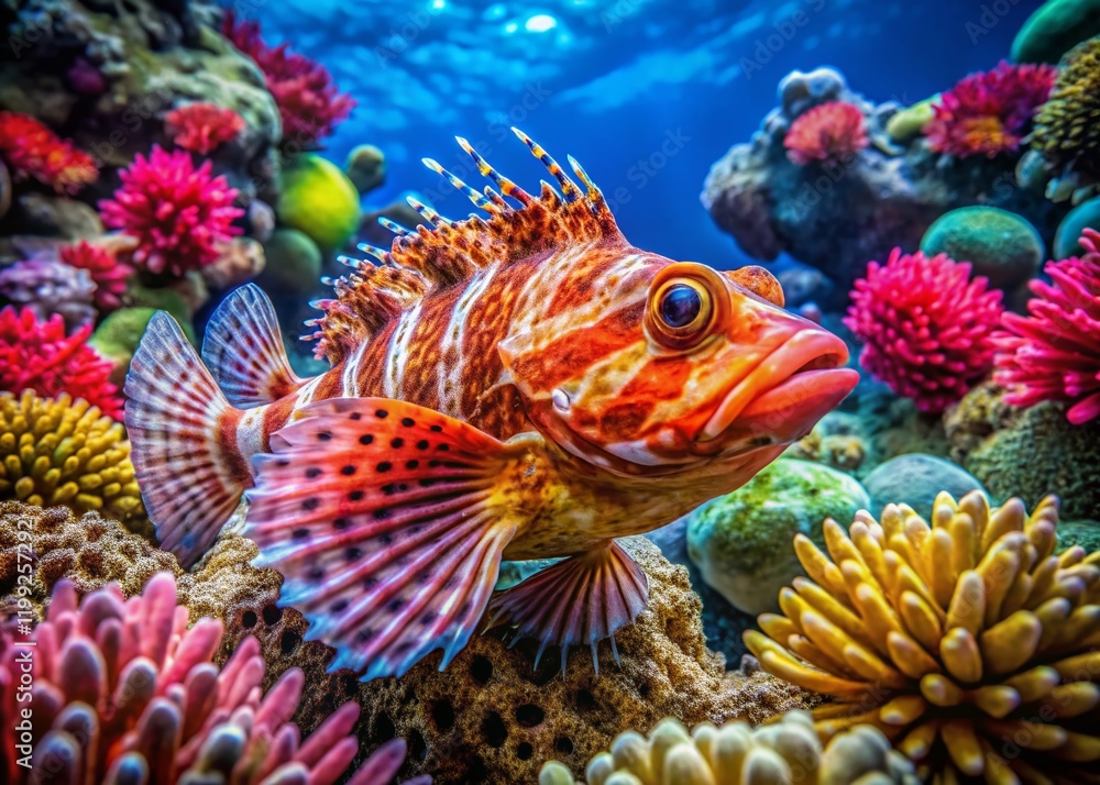 Fototapeta premium Stunning Aerial Photography of a Scorpena Fish