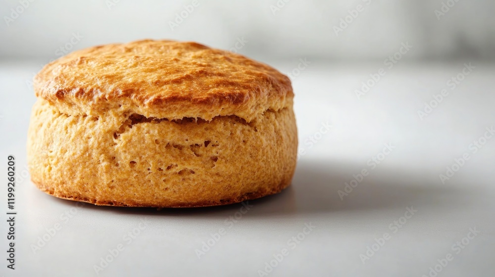 Golden scone with flaky crust on smooth surface, inviting and wa Golden scone with flaky crust on smooth surface, inviting and wa