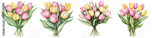 Wallpaper Mural Vibrant Tulip Bouquets in Assorted Spring Colors Torontodigital.ca