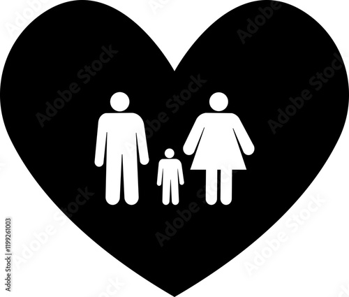 Family greeting icon in flat and line style. Person gesture black vector isolated on transparent background. People leader business concept. Child custody symbol. Washroom Accessibility