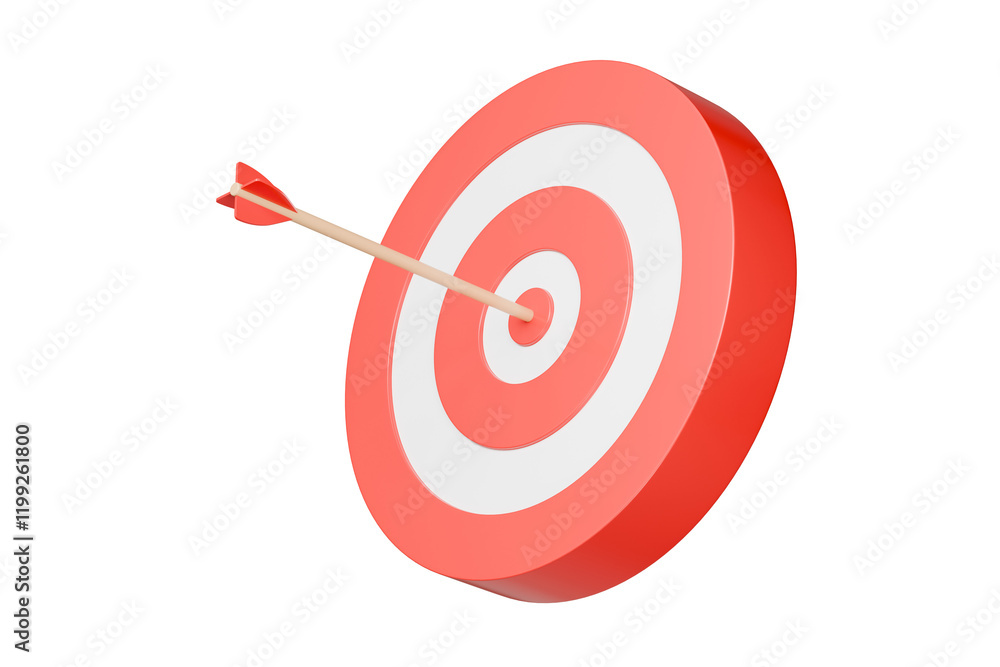 3d Red arrow aim to business target goal hit success center accuracy competition icon. Marketing winer roadmap achievement or strategy dartboard concept isolated on transparent background. 3d render. 3d Red arrow aim to business target goal hit success center accuracy competition icon. Marketing winer roadmap achievement or strategy dartboard concept isolated on transparent background. 3d render.