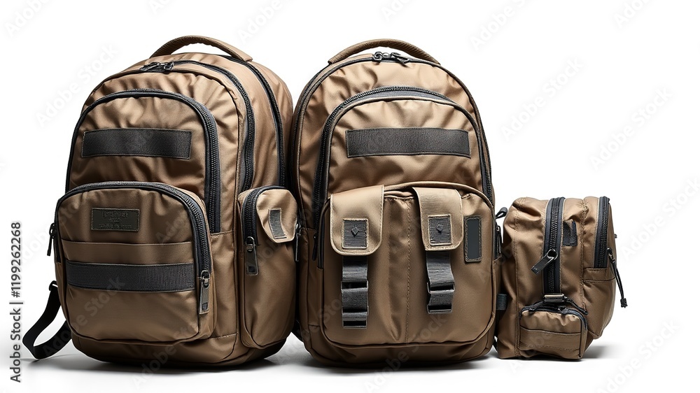 Fototapeta premium Modern Tactical Backpack - Large Secure Bag with Zippers