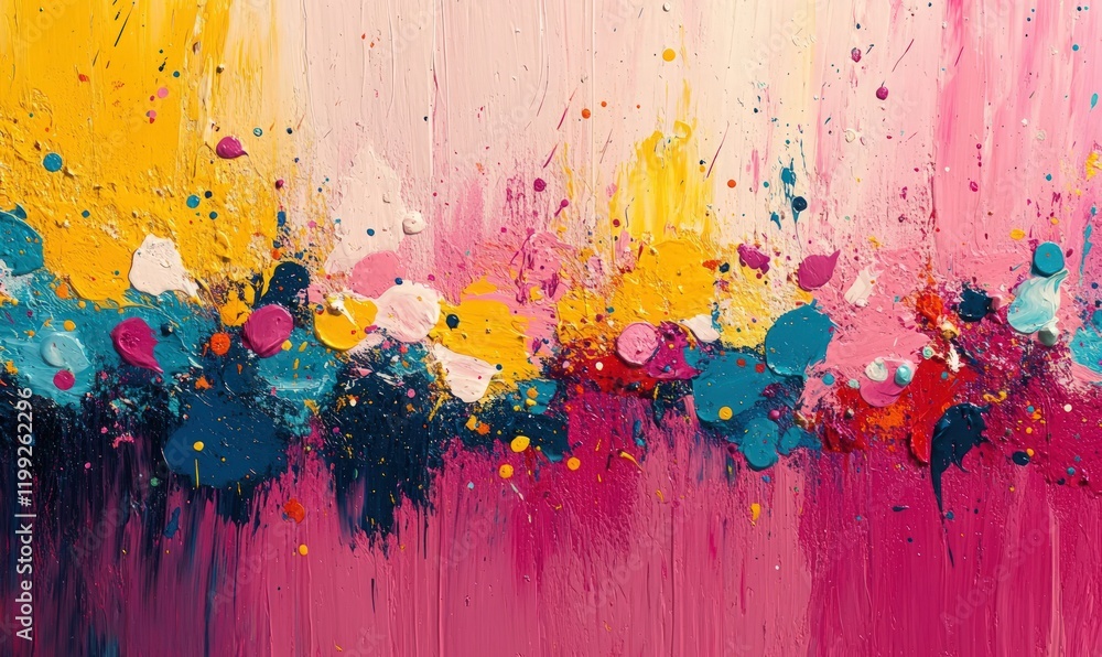 Fototapeta premium Abstract painting, vibrant colors, textured brushstrokes.