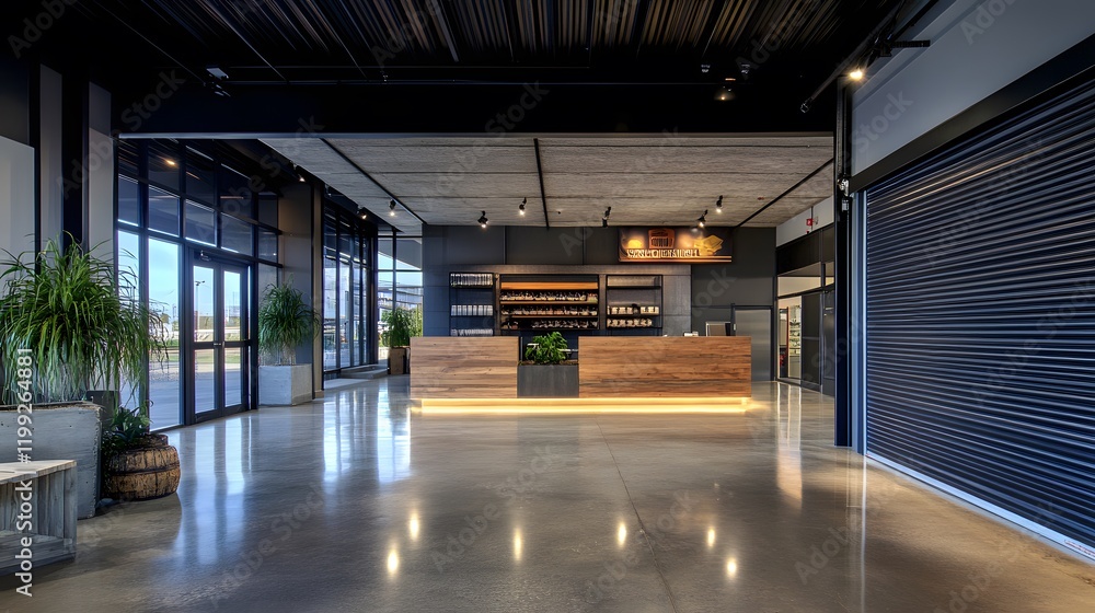 Modern Industrial Building Interior Reception Area Modern Industrial Building Interior Reception Area