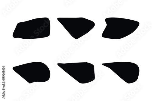 6 Blobs Liquid and fluid abstract shape Set