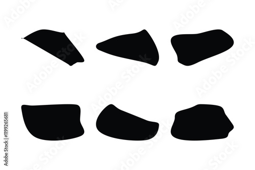 6 Blobs Liquid and fluid abstract shape Set