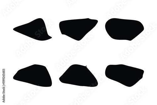 6 Blobs Liquid and fluid abstract shape Set