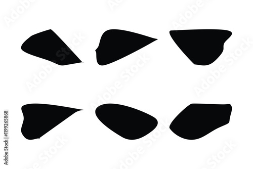 6 Blobs Liquid and fluid abstract shape Set