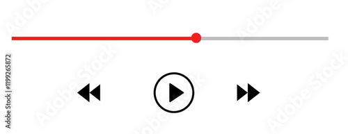 Social media video player screen template, mobile video player. Video player mockup, app, ui ux. Channel interface. Social media concept. Play button icon