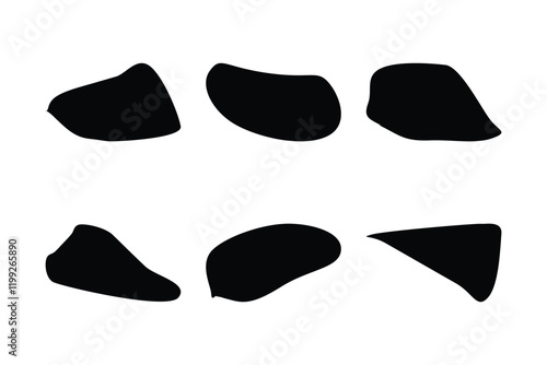 6 Blobs Liquid and fluid abstract shape Set