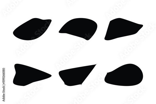 6 Blobs Liquid and fluid abstract shape Set
