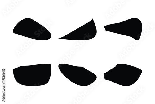 6 Blobs Liquid and fluid abstract shape Set