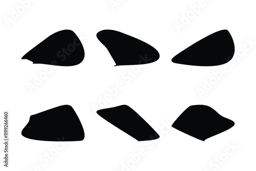 6 Blobs Liquid and fluid abstract shape Set