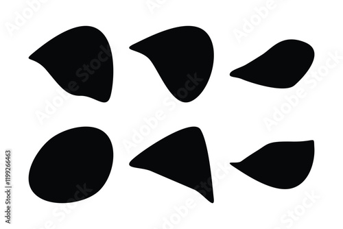 6 Blobs Liquid and fluid abstract shape Set