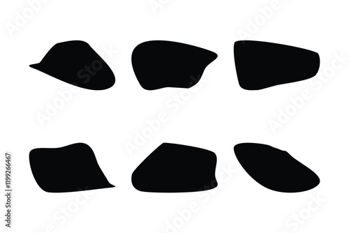 6 Blobs Liquid and fluid abstract shape Set